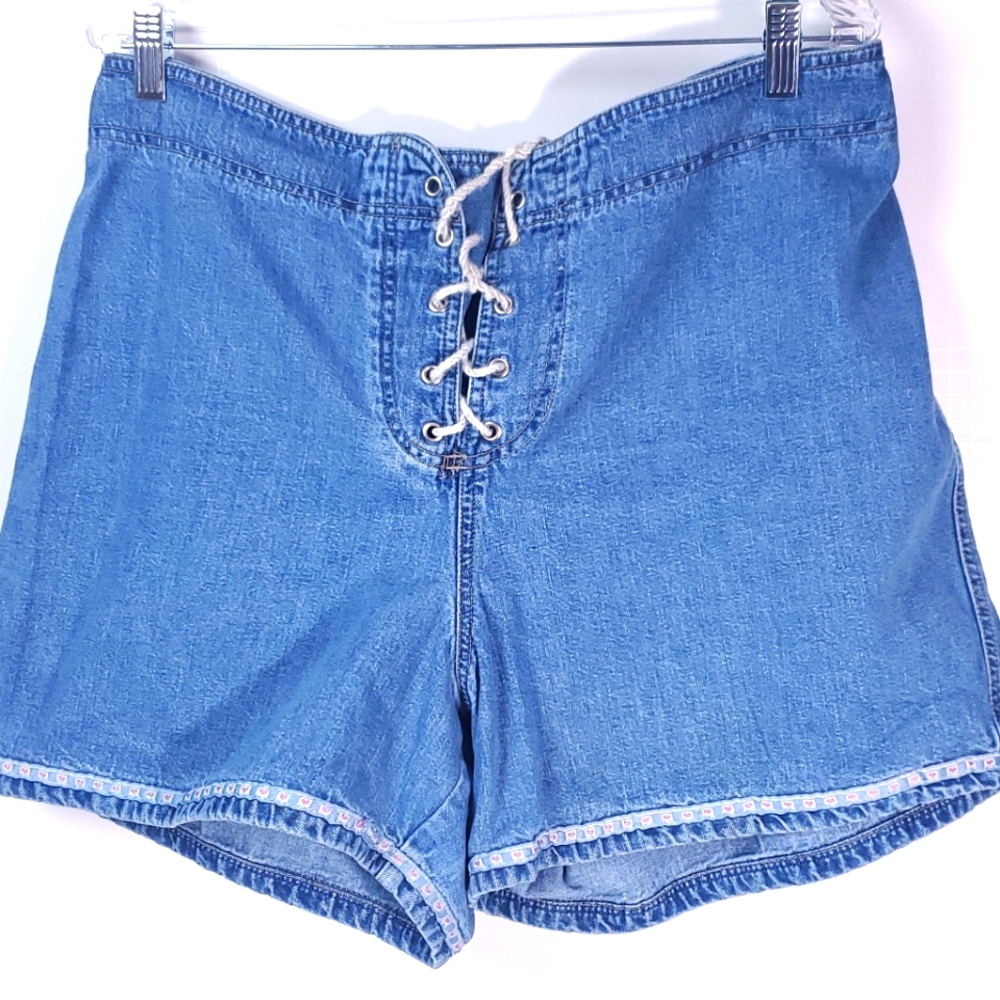 Breaker Drawstring  Jeans Short - Plus Size - Picture 2 of 7